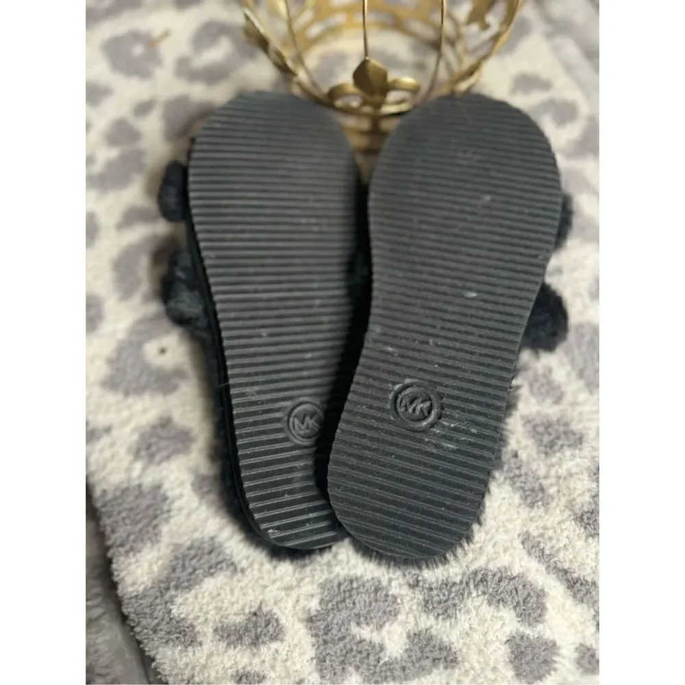 Michael kors faux fur sandals/slippers slides sz 10